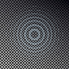 Ripple effect top view. Transparent Water drop rings. Circle sound wave isolated on checkered backgr