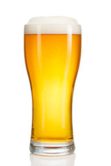 glass of beer isolated on white background.