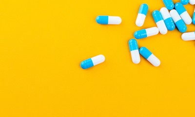 Lot of different pills close-up view