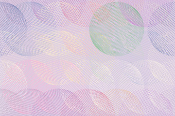 Color abstract messy random line circles geometric pattern generative art background. Illustration, creative, digital & shape.