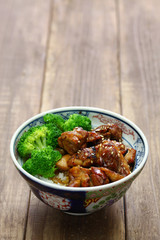 teriyaki chicken rice bowl, japanese food