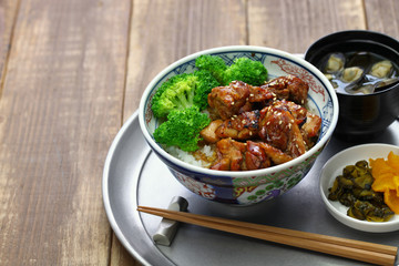 teriyaki chicken rice bowl, japanese food
