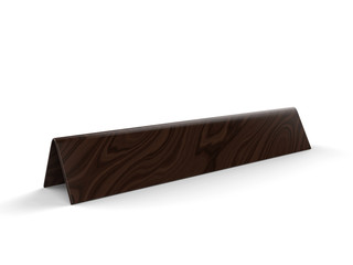 Blank desk name plate metal for office home interior. 
