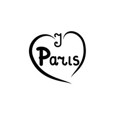 T shirt typography with quote i love Paris. Conceptual handwritten phrase Paris is always a good idea. Hand drawn graphic. Typographic print poster. Lettered calligraphic design. Vector illustration.
