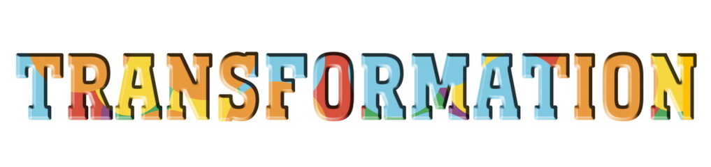 TRANSFORMATION Multicolor rainbow Logo banner 