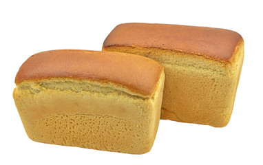 Loafs of bread isolated on white