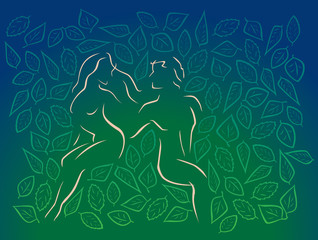 Obraz na płótnie Canvas couple in Eden
