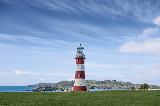 Lighthouse in Plymouth, England, UK	