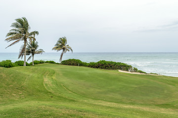 Scenic ocean view from a golf course 