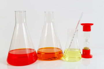 Tools and equipment for scientific analyzes on a white background