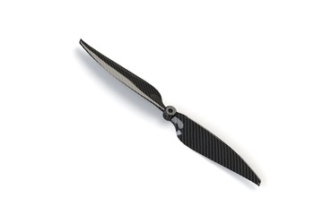 Carbon fiber propellers for a quadcopter drone.