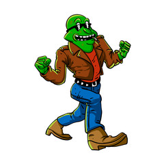  Cool frog  cartoon illustration