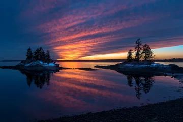 Foto op Canvas Harpswell Winter Sunset, Maine © Stan Dzugan
