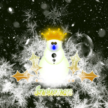 snowman corona amarilla oto&ntilde;al navidad