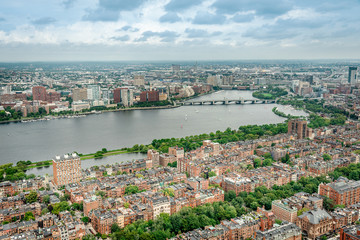 Obraz premium Aerial view of Downtown Boston