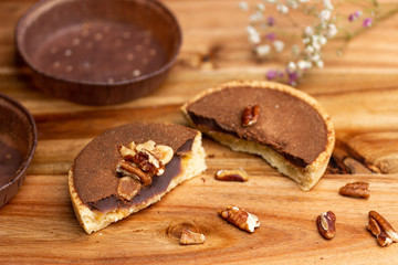 Chocolate Breakfast Tart with Walnuts in Paris, France