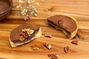 Chocolate Breakfast Tart with Walnuts in Paris, France