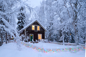 Finish-style log house in Eagle River, Alaska