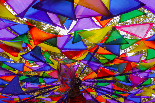 Barcelona. Fiestas en barrio de Gracia. Catalu&ntilde;a, Espa&ntilde;a