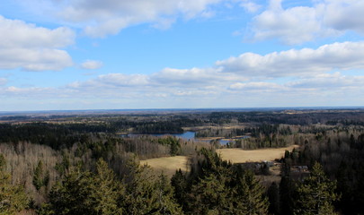 Naklejka premium View from the highest mountain Suur Munamägi in estonia