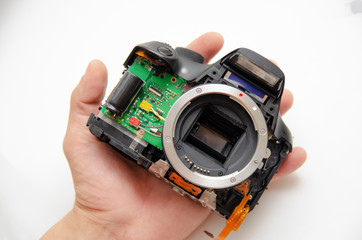 Disassembly and repair of professional dslr camera. Specialist of the center of the center for...