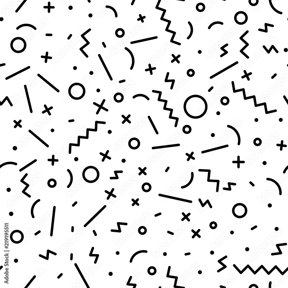 Poster vector abstract pattern. seamless pattern in the memphis style