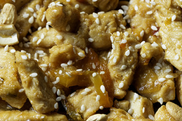 Meat with sour sauce in Chinese.