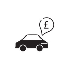car and pound sign icon vector design illustration