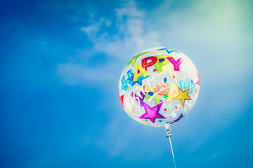 Happy Birthday Ballon on the Sky Background