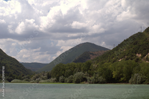 Lake Landscape Panorama Italy Mountain Water Cloud Green
