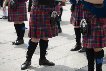 Obraz premium Scottish traditional pipe band