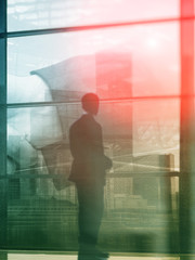 Abstract business Cover Design Vertical Format. Background double exposure graph