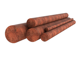 Galvanized steel tube. Metal products. 3d illustration