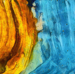 Impression abstract texture art. Artistic bright bacground. Stock. Oil painting artwork. Modern style graphic wallpaper. Strokes of paint. Colorful pattern for design work.