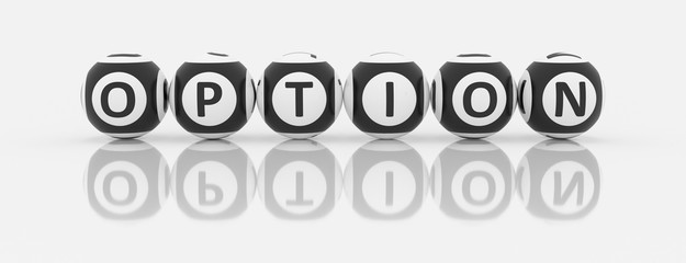 слово OPTION составленное из шаров