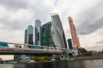 Obraz premium MOSCOW, RUSSIA - OCTOBER 24, 2017: Pedestrian two-level 