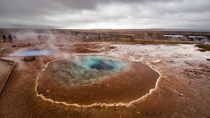 The geyser of Geysir in Iceland