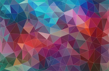 Poster Multicolor triangle mosaic abstrat background. Geometric pattern gradients. © igor_shmel