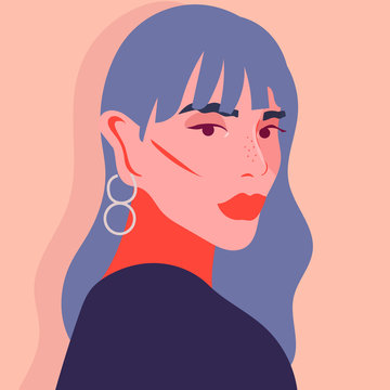 Portrait of woman with fringe