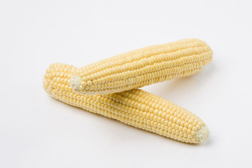 Corn on white isolated background.
