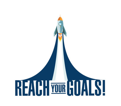 reach your goals rocket smoke message