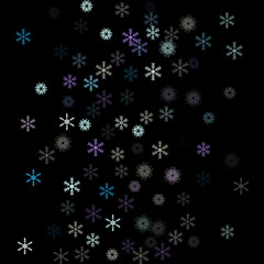 Falling down snow confetti, snowflake vector border. Festive winter, Christmas, New Year sale background. Cold weather, winter storm, scatter texture. Hipster snowfall falling snowflakes cool confetti