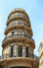 Fototapeta na wymiar Traditional French Haussmann architecture and residential building in Marseille.
