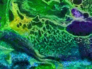 Detailed close-up grunge clouds abstract background. Dry brush strokes hand drawn oil painting on canvas texture. Creative simple pattern for graphic work, web design or wallpaper. 