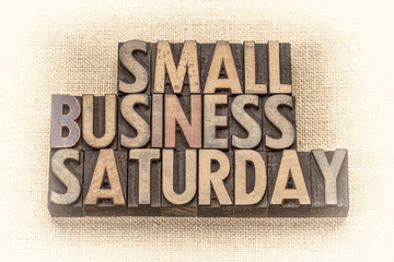 Small Business Saturday in wood type