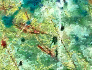 Detailed close up grunge abstract background. Dry brush strokes hand drawn oil textured paint on canvas texture. Creative simple pattern for graphic work, web design or wallpaper. Vintage style.