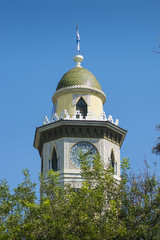 Fototapeta premium The old clock tower called Torre Morisca at Malecon Simon Bolivar in Guayaquil