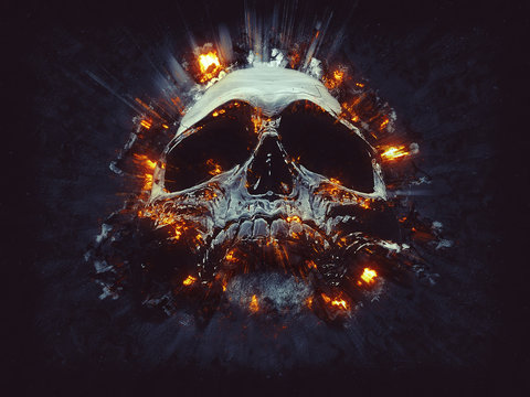 Dark skull - small explosions