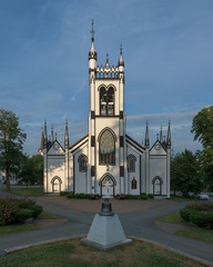 Exterior of the historic St. John's Anglican Church in Lunenburg, Nova Scotia