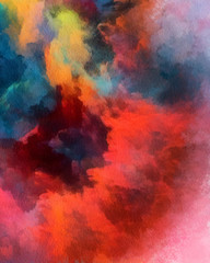 Fototapeta premium Impression abstract texture art. Artistic bright bacground. Stock. Oil painting artwork. Modern style graphic wallpaper. Strokes of paint. Colorful pattern for design work.
